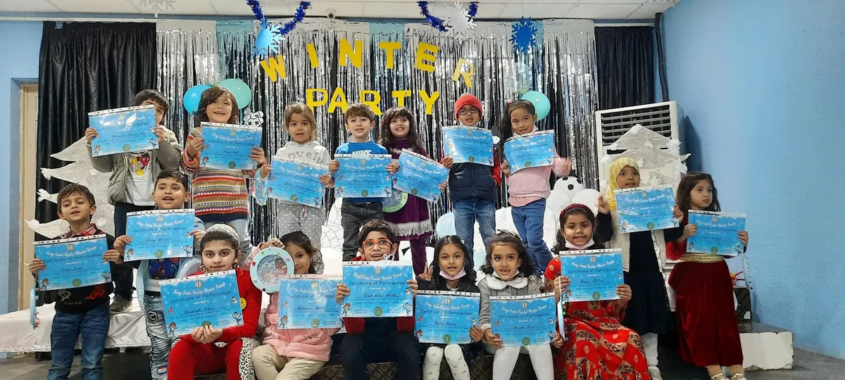 Children painting during an art day
